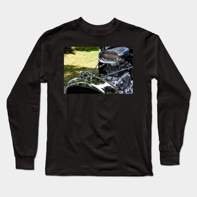 Old school engine chrome Long Sleeve T-Shirt by Steves-Pics